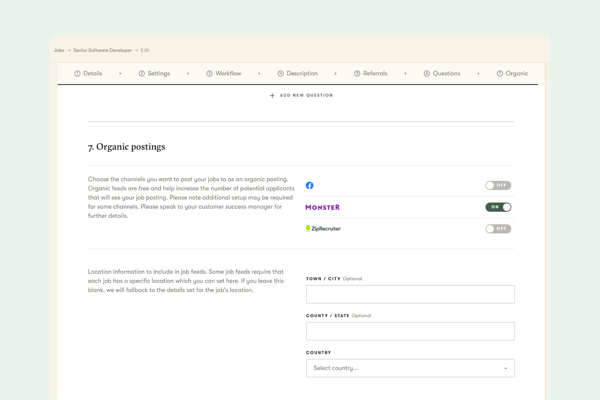 monster Applicant Tracking System Integration Screen Grab